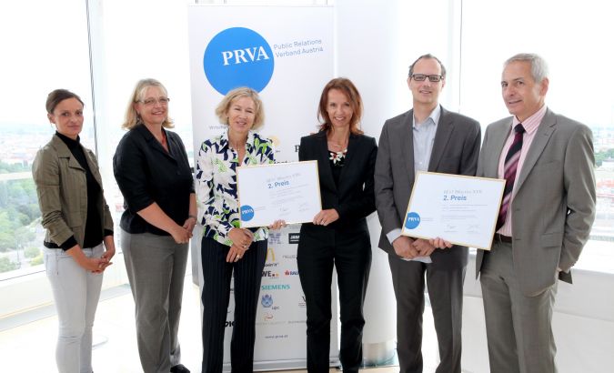 BPXXII 2. Preis vlnr.: N.N, Susanne Senft (PRVA-Vizepräsidentin), Bettina Gneisz-Al-Ani (Juryvorsitzende), Brigitte Mühlbauer (asoluto), Martin Verdino (asoluto), Thomas Felzmann (Medizin. Universität Wien). ©Elisabeth Kessler.jpg