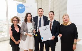 v.r.n.l.: Kristin Engelhardt (Juryvorsitzende), Markus Setznagel, Peter Thier, Carina Novy (Austrian Airlines), Angelika Rädler (PRVA-Generalsekretärin), © Michael Gruber