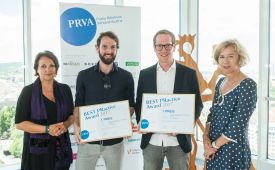 vlnr: Sabine Fichtinger (PRVA-Generalsekretärin), Matthias Köb (FAQ), Martin Dechant (ikp Vorarlberg), Bettina Gneisz-Al-Ani (Juryvorsitzende)