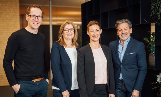 Das Team v.l.n.r.: Martin Dechant (ikp Vorarlberg), Judith Gebhardt-Doerler (Gebrüder Weiss), Anna Ulmer (anna ulmer . communication), Hanno Schuster (Büro für Strategie- & Kommunikationsberatung)