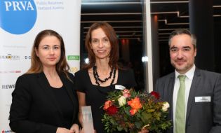 Julia Wippersberg (PRVA-Präsidentin), Brigitte Mühlbauer (asoluto), Peter Kleemann (Vienna Int. Airport) © APA Fotoservice 